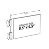 Azar Displays Two-Sided Acrylic Sign Holder W/ Suction Cup Grippers 8.5"X5.5", PK10 106686